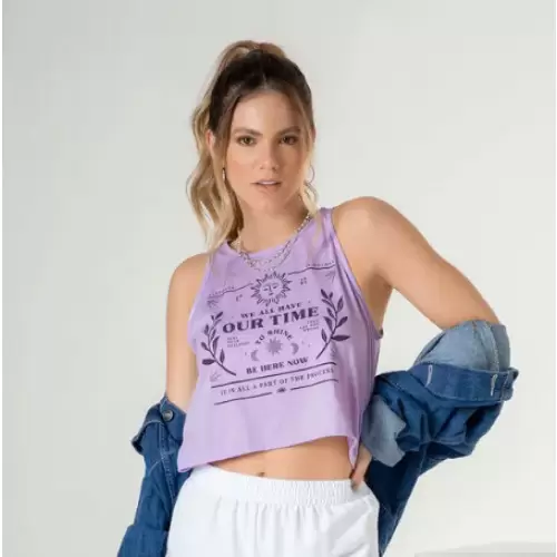 Crop top lila para mujer