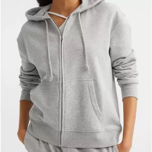 Hoodie con Cremallera para Mujer - Gris