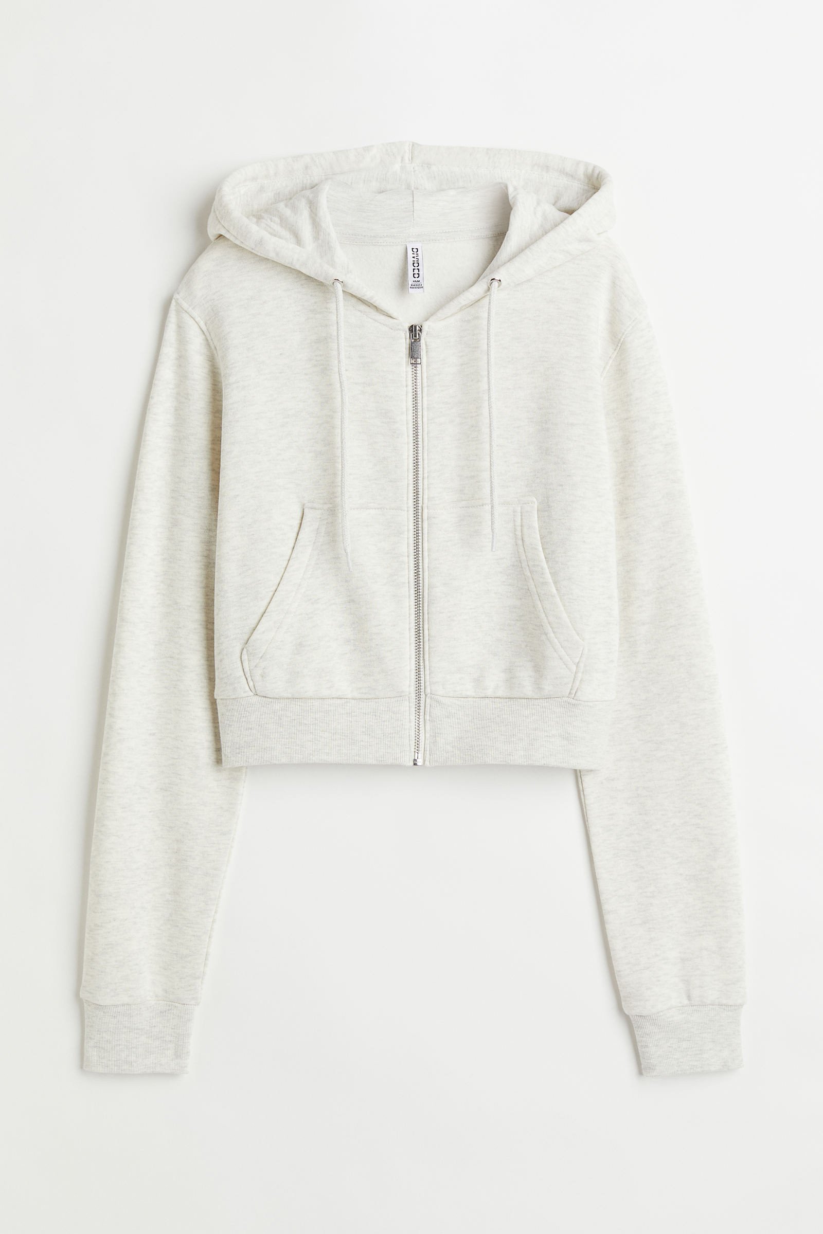 Hoodie cropped con cremallera