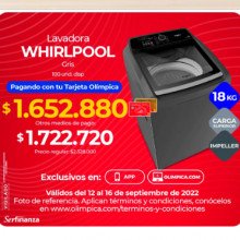 Lavadora Whirlpool 18 Kg