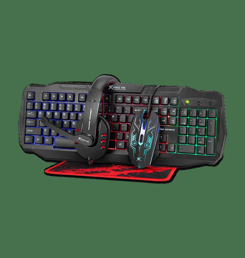 Set Gamer Teclado+ Mouse + Audífonos + Alfombra