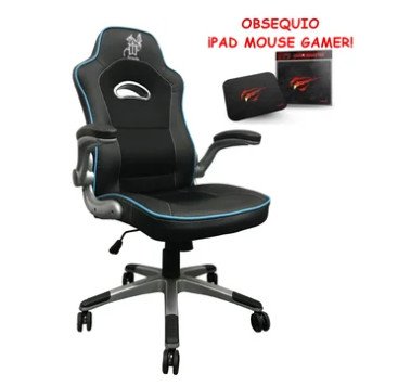 Silla Gamer Mikura con Brazos Abatibles 90° Cuero PU Ergonómica