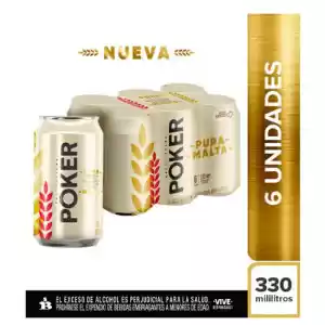 Sixpack de Cerveza Poker Malta x6 und